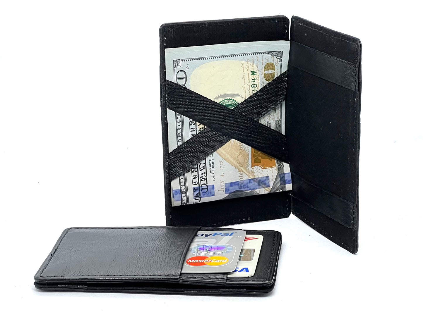 Genuine Leather Magic Wallet Slim Credit Card Bill fold Note Holder