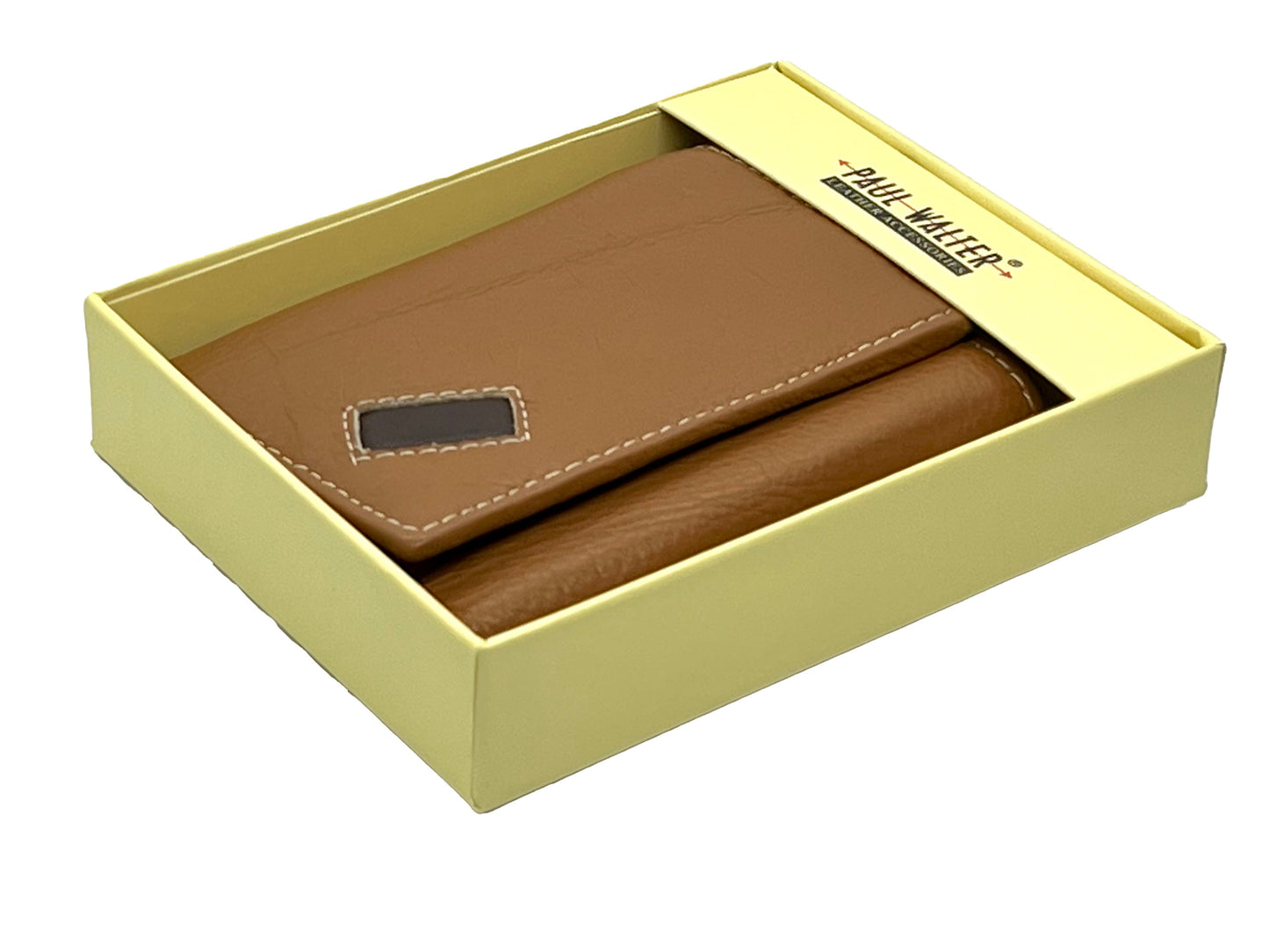 RFID Blocking Premium Leather enter Flap Trifold Wallet Center Flap