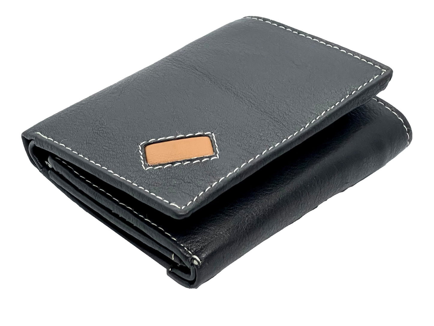 RFID Blocking Premium Leather enter Flap Trifold Wallet Center Flap