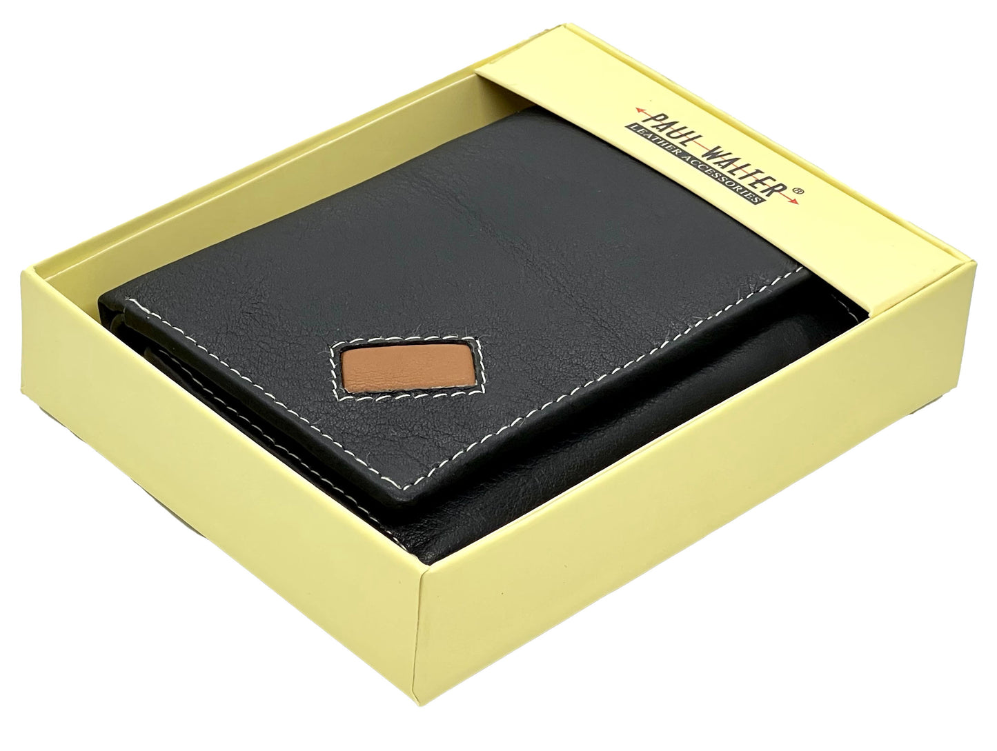RFID Blocking Premium Leather enter Flap Trifold Wallet Center Flap