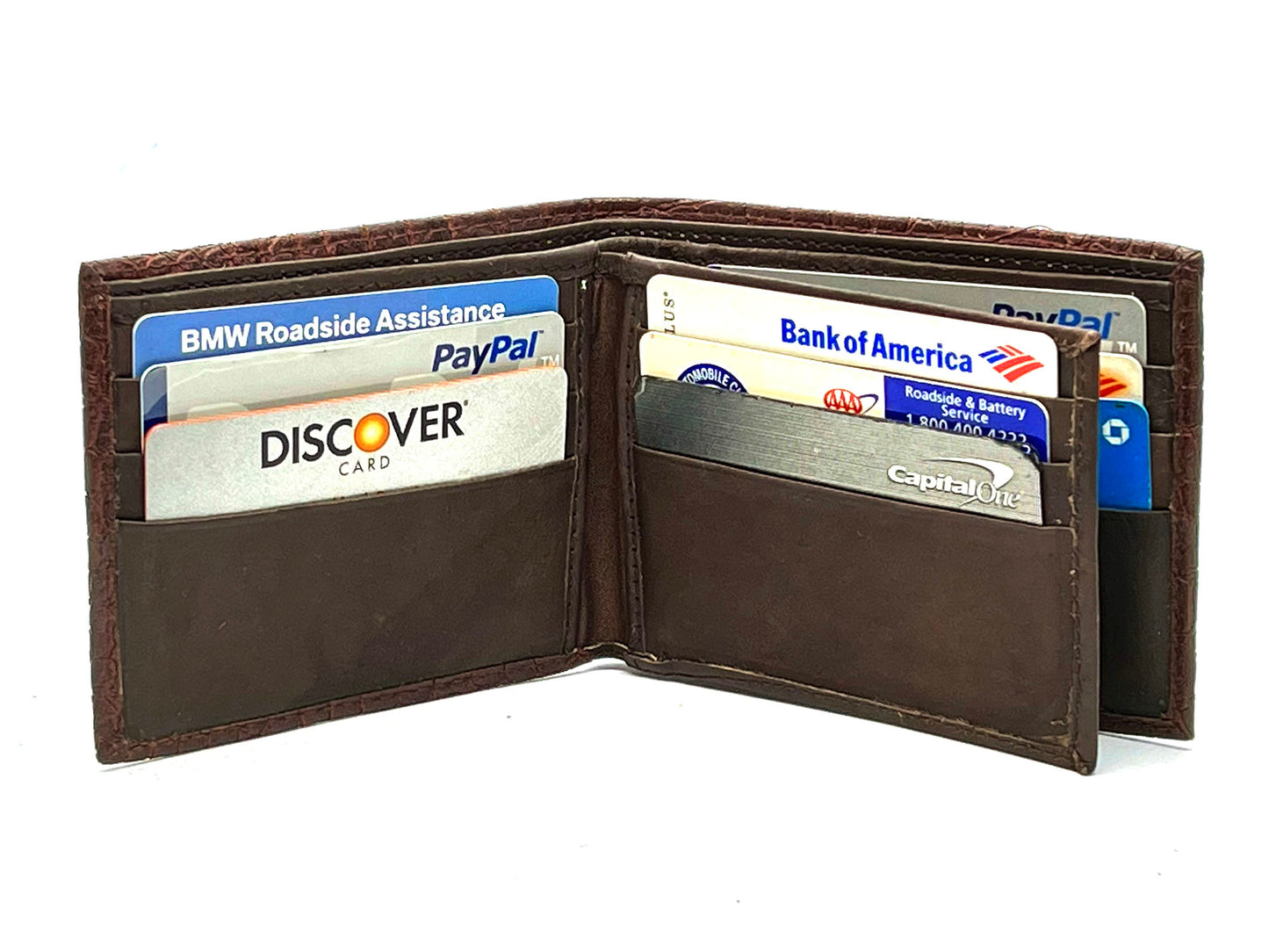 Genuine Leather Croc Print Men's Bifold Wallet Credit Card Holder