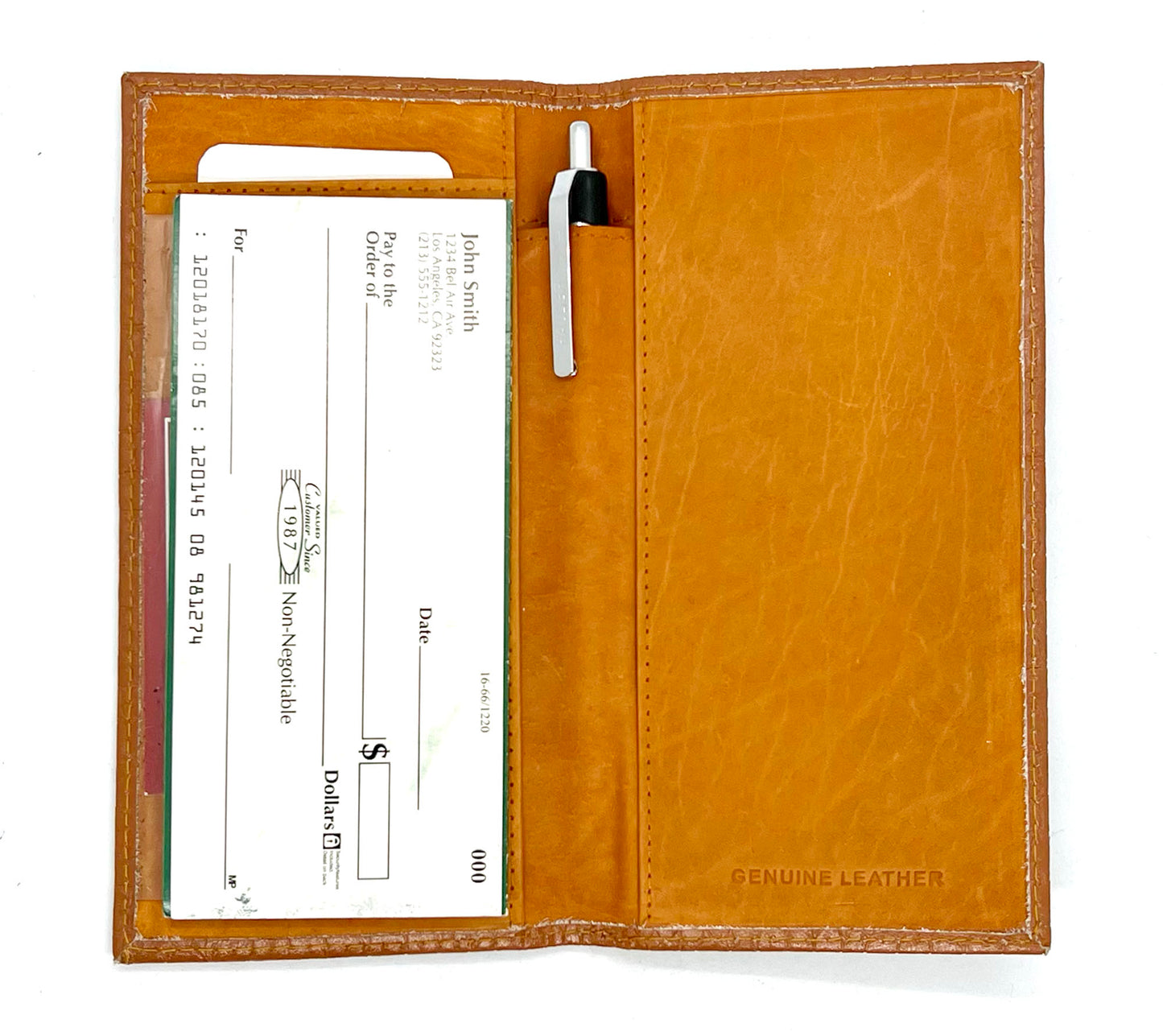 RFID Blocking Genuine Leather Croc Print Checkbook Cover Holder ID Card Wallet