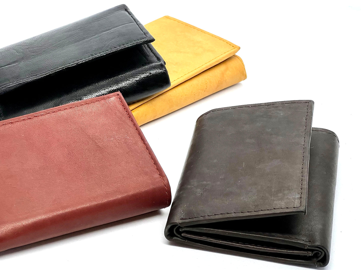 RFID Blocking Men's Trifold Wallet Extra Capacity Multi ID Card Slot Center Flap