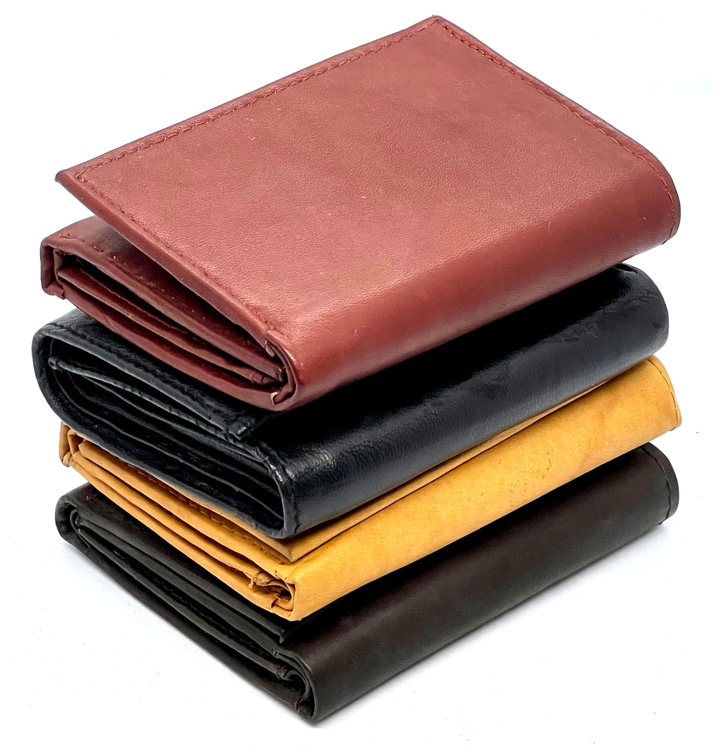RFID Blocking Men's Trifold Wallet Extra Capacity Multi ID Card Slot Center Flap
