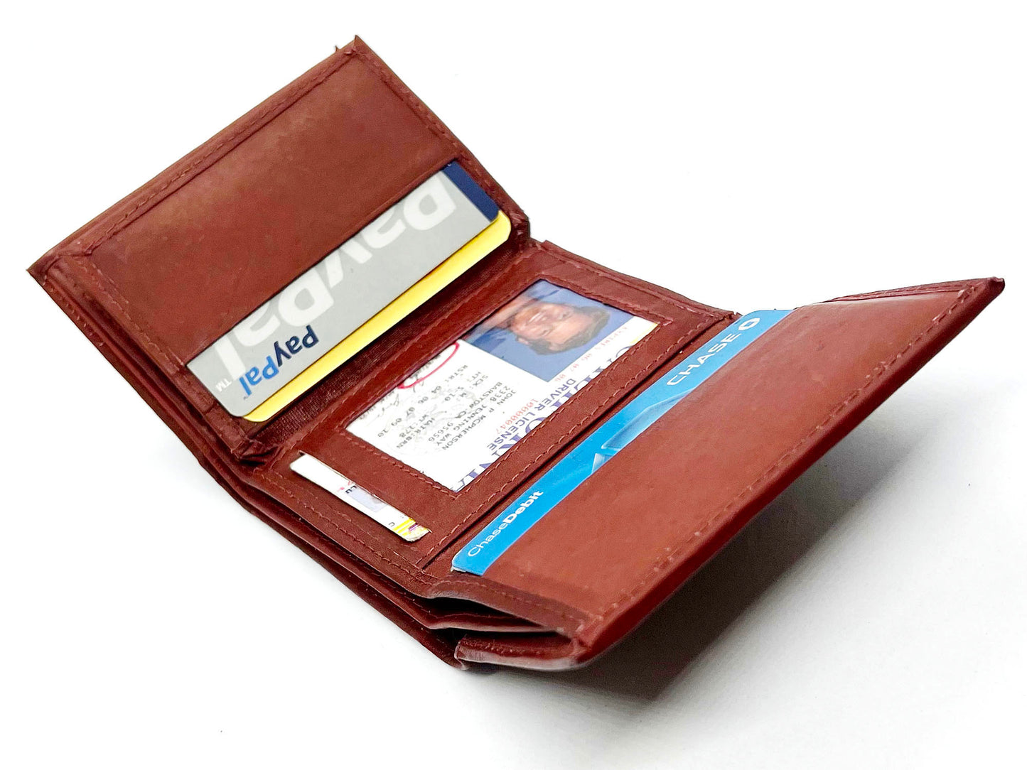 RFID Blocking Men's Trifold Wallet Extra Capacity Multi ID Card Slot Center Flap