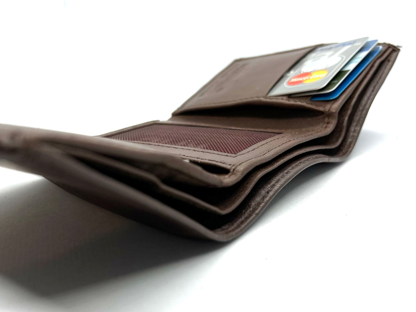 Hunter Brown RFID Blocking Men's Trifold Wallet Multi ID Card Holder