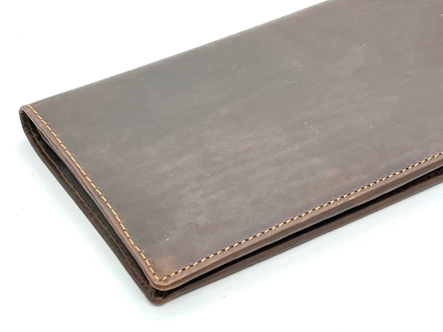 Hunter Brown Brown RFID Blocking Vintage Hunter Leather Men's Checkbook Wallet Full Grain Cowhide Center Credit Card Organizer