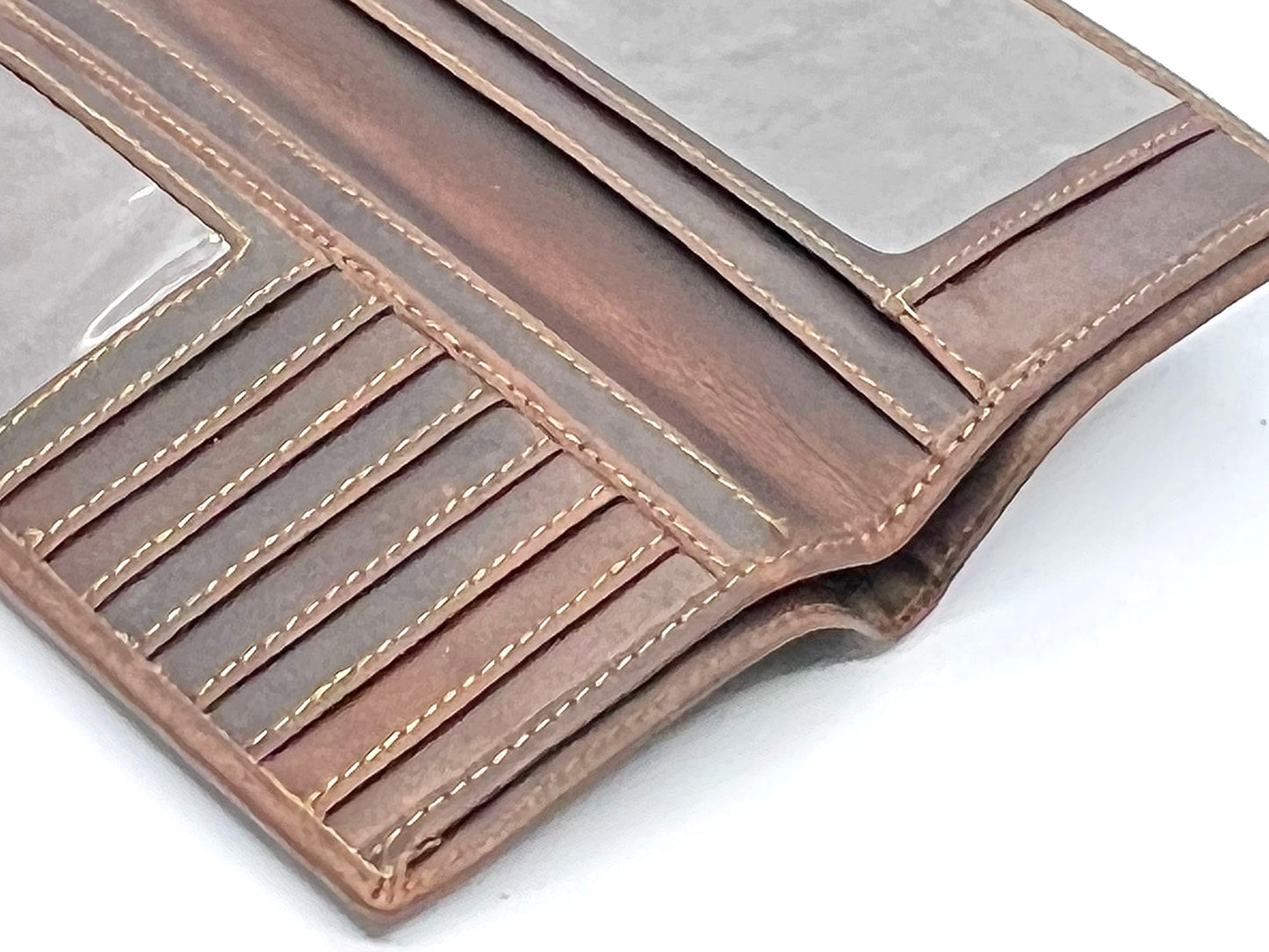 Hunter Brown Brown RFID Blocking Vintage Hunter Leather Men's Checkbook Wallet Full Grain Cowhide Center Credit Card Organizer