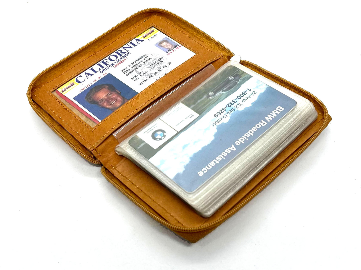 RFID Blocking Leather Bifold Wallet Zip Around ID Business Credit Cards Plaster Inserts