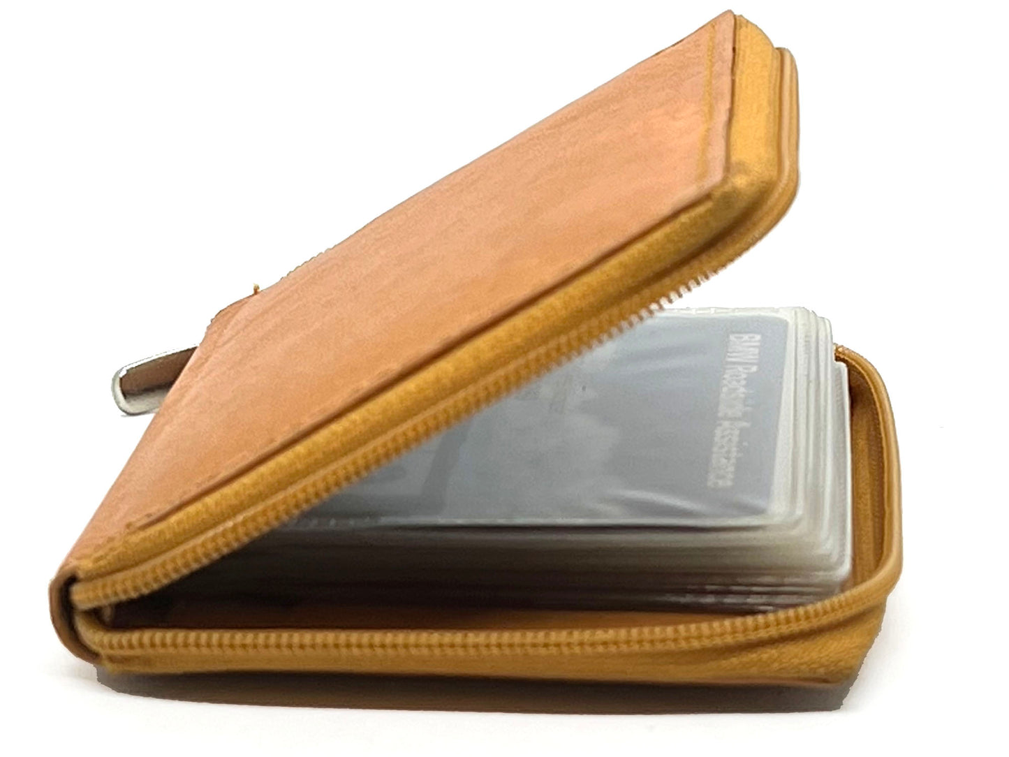 RFID Blocking Leather Bifold Wallet Zip Around ID Business Credit Cards Plaster Inserts