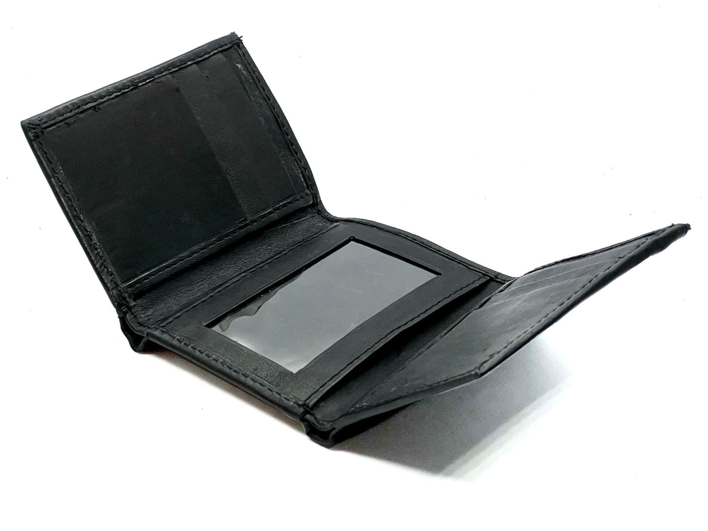 RFID BLocking Genuine Leather Men's Trifold Premium Cowhide Wallet Center Flap