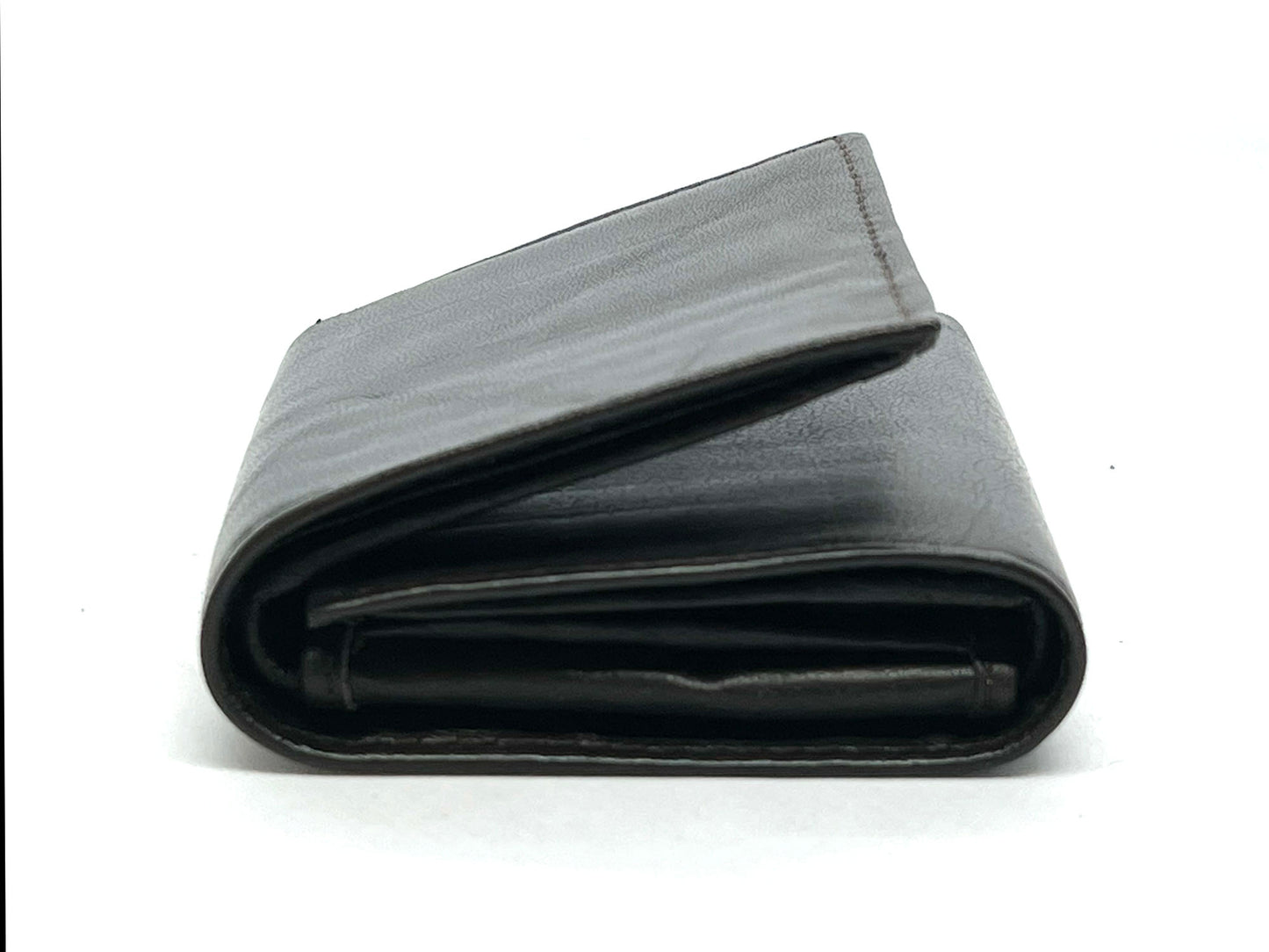 RFID Blocking Genuine Leather Men's Trifold Wallet Flap Top Card Holder