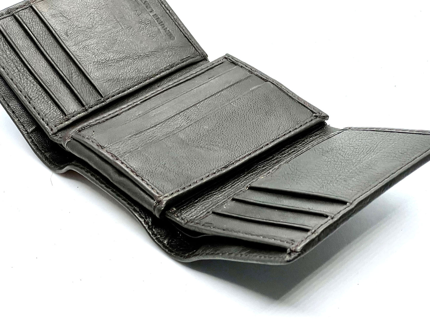 RFID Blocking Genuine Leather Men's Trifold Wallet Flap Top Card Holder