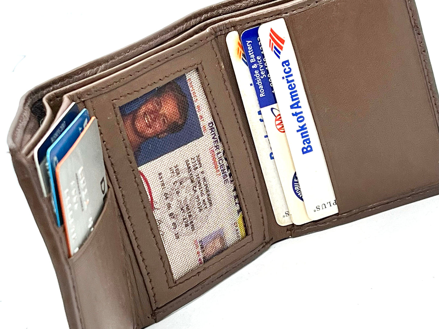 Hunter Brown RFID Blocking Men's Trifold Wallet Multi ID Card Holder