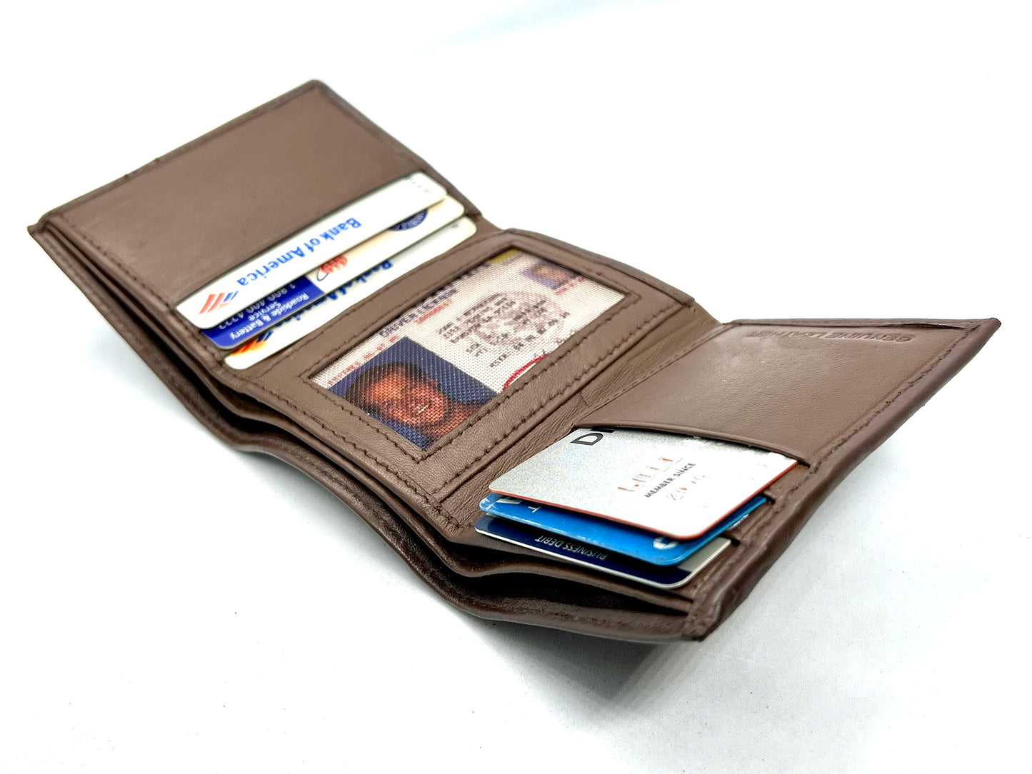 Hunter Brown RFID Blocking Men's Trifold Wallet Multi ID Card Holder