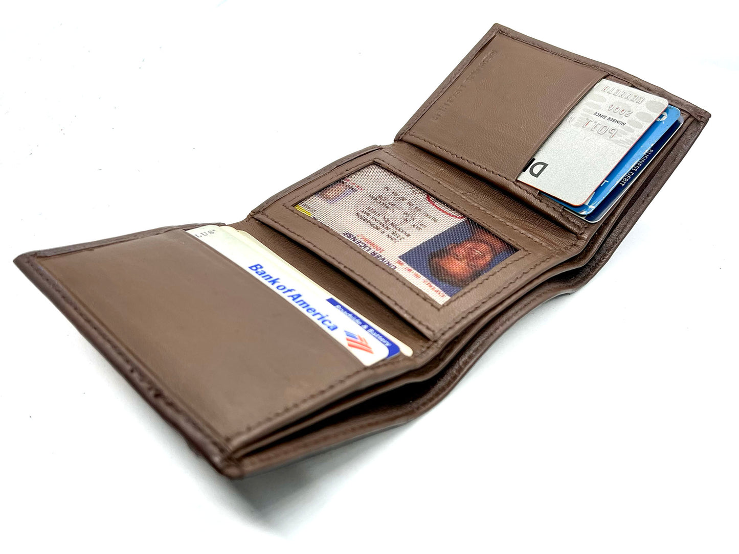 Hunter Brown RFID Blocking Men's Trifold Wallet Multi ID Card Holder