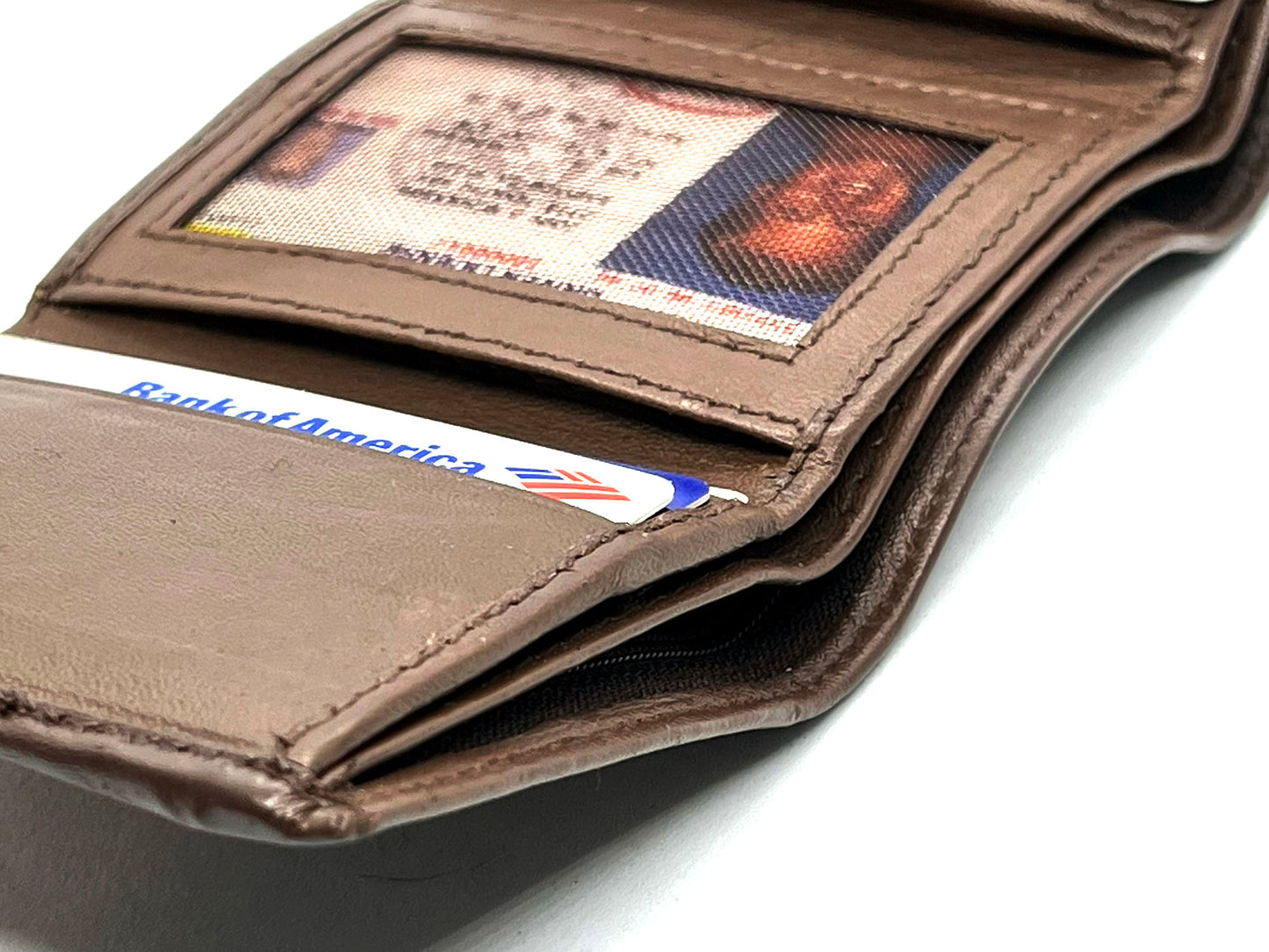 Hunter Brown RFID Blocking Men's Trifold Wallet Multi ID Card Holder