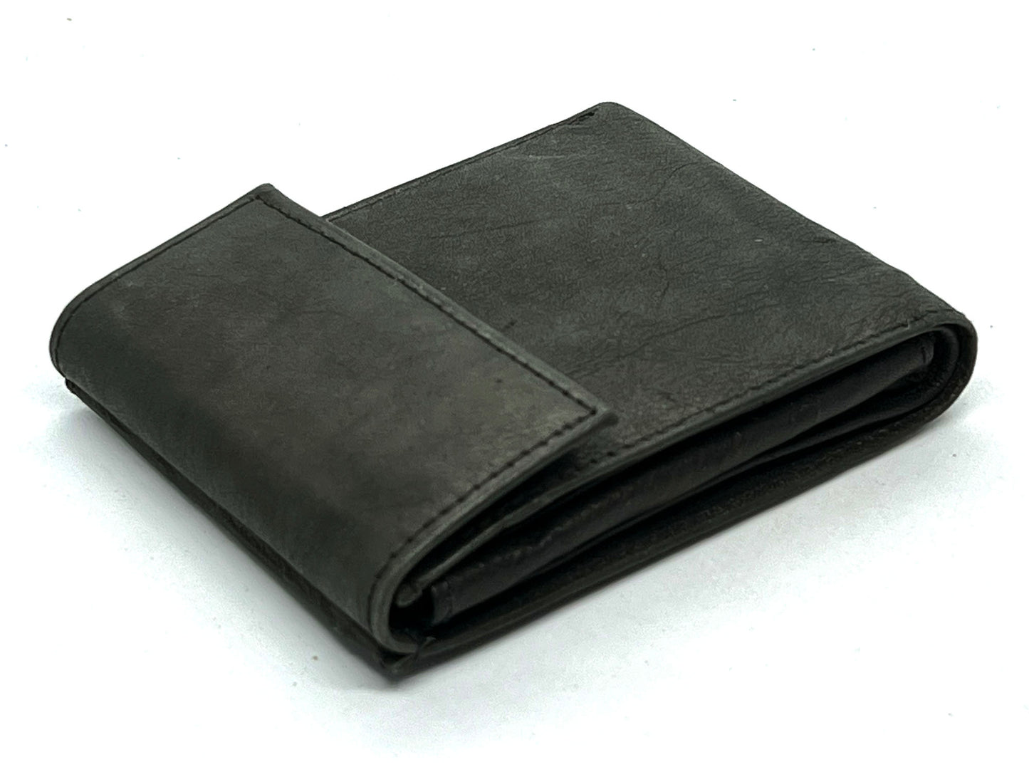 RFID Blocking Leather Bifold Wallet With Hook And Loop Closure And Flap Up ID Window