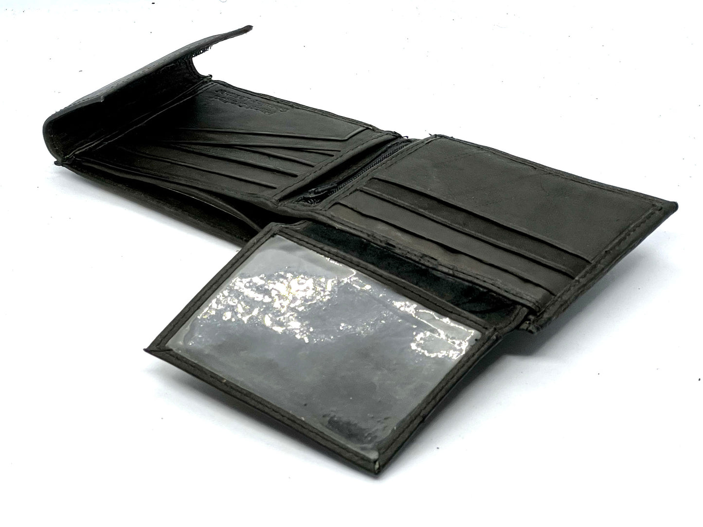 RFID Blocking Leather Bifold Wallet With Hook And Loop Closure And Flap Up ID Window