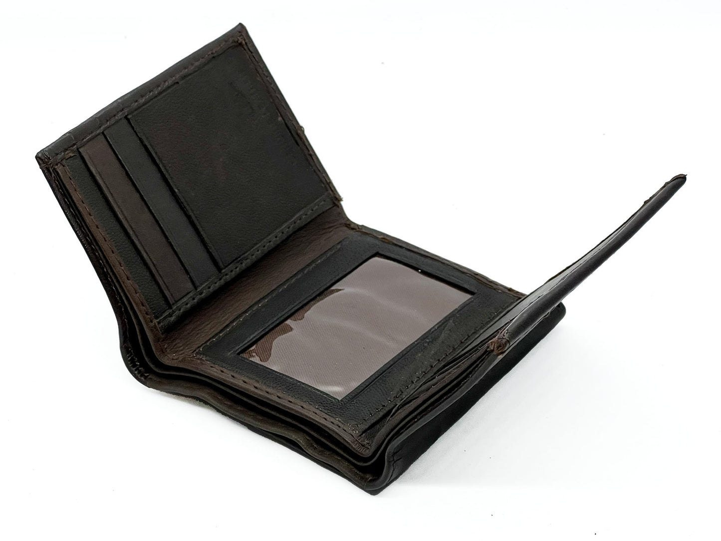 RFID Blocking Genuine Leather Men's Trifold Wallet Flap Top Detachable Card Holder
