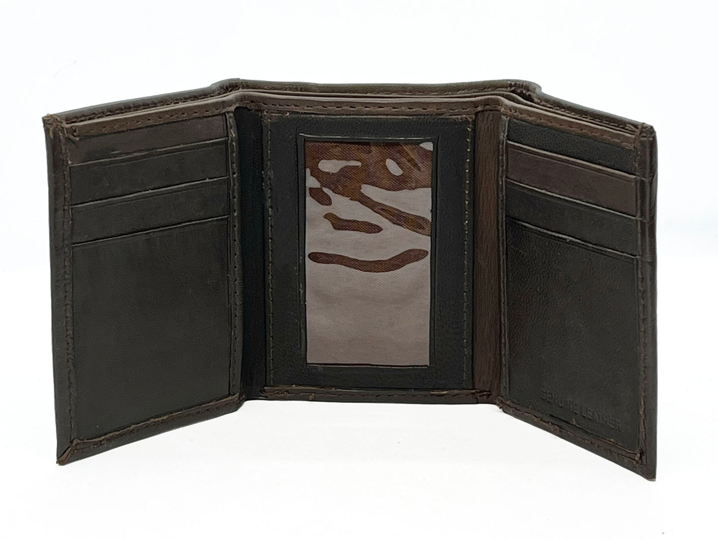 RFID Blocking Genuine Leather Men's Trifold Wallet Flap Top Detachable Card Holder