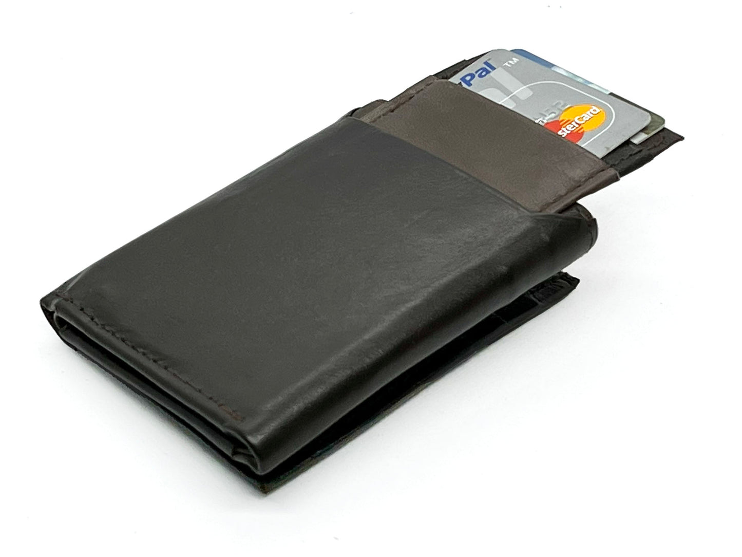 RFID Blocking Genuine Leather Men's Trifold Wallet Flap Top Detachable Card Holder
