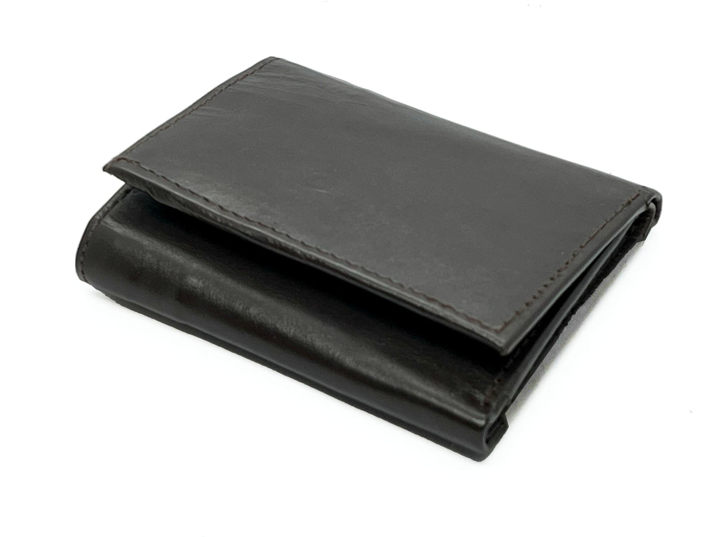 RFID Blocking Genuine Leather Men's Trifold Wallet Flap Top Detachable Card Holder
