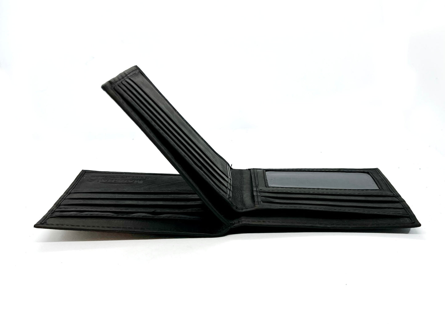 RFID Blocking Genuine Leather Men's Bifold Hipster Center Flap Wallet