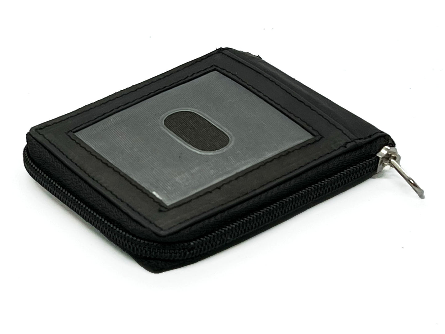 RFID Blocking Genuine Leather Men's Bifold Wallet Credit Card Holder Zip Around Flap Top