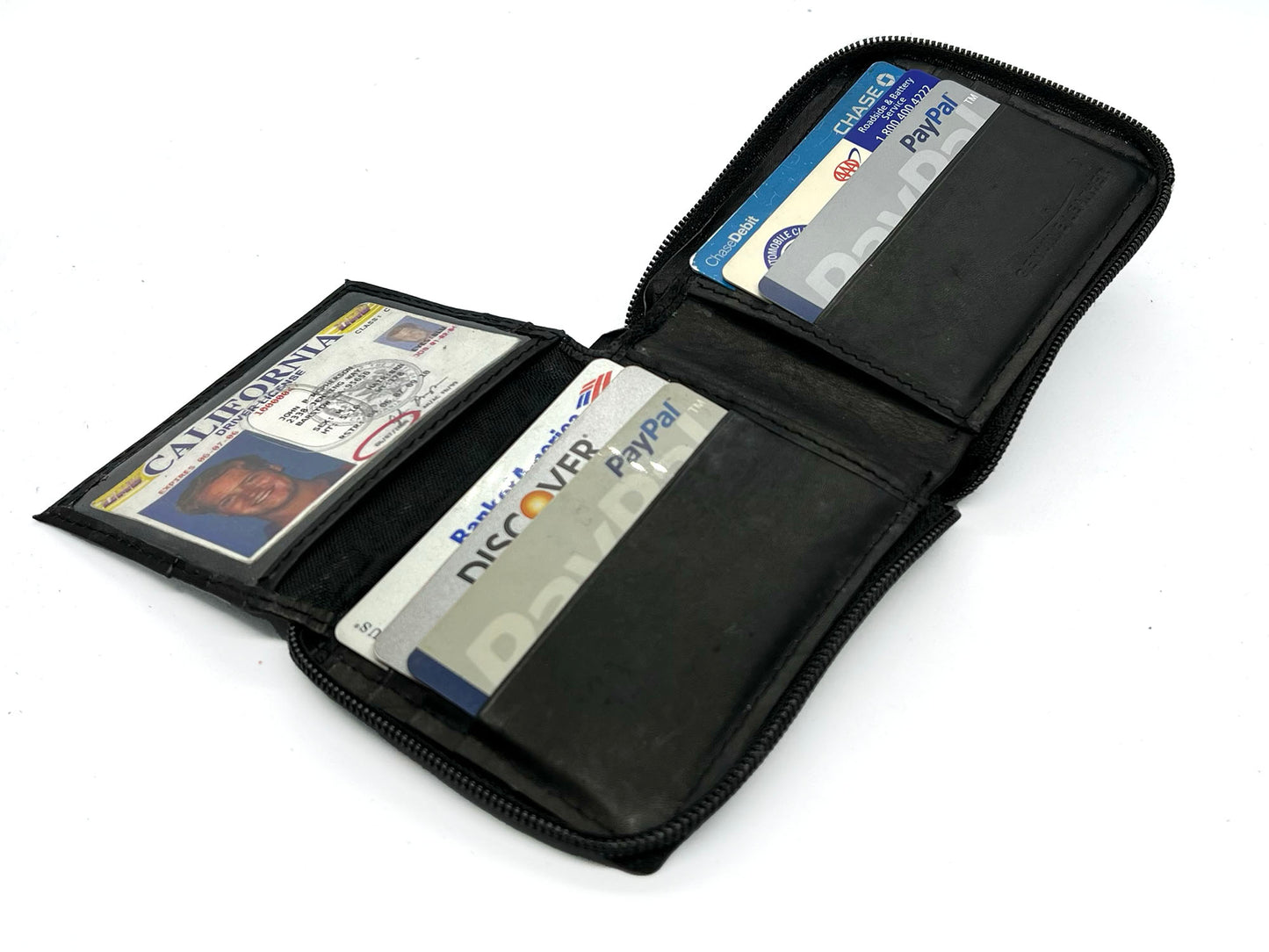 RFID Blocking Genuine Leather Men's Bifold Wallet Credit Card Holder Zip Around Flap Top