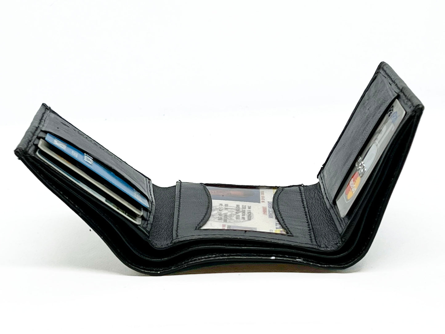 RFID Blocking Men's Wallet Extra Capacity Multi ID Card Slot Center Flap Trifold