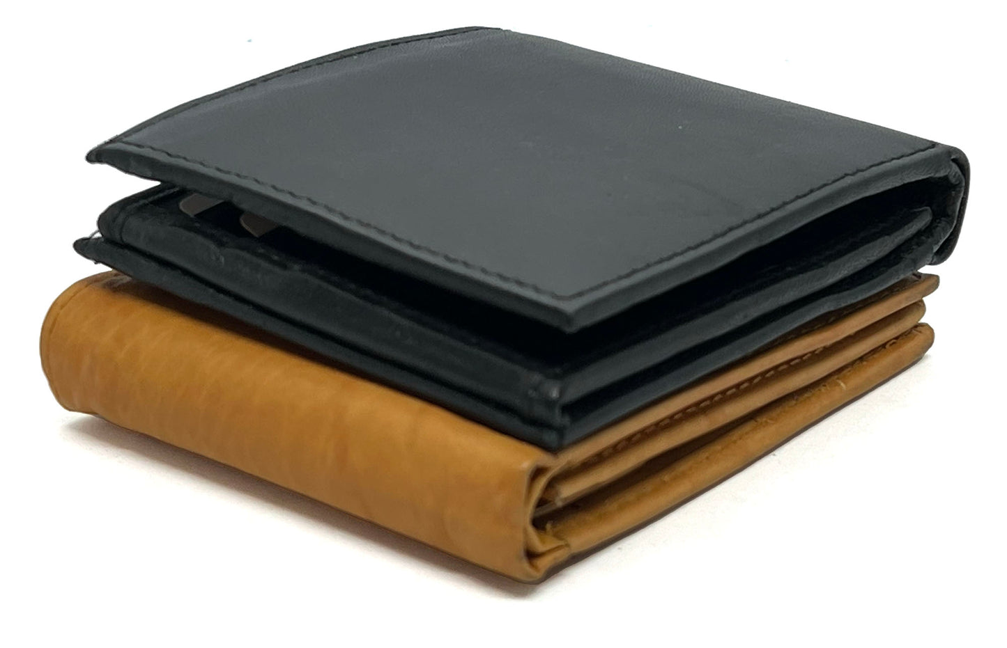 RFID Blocking Genuine Leather Bifold Wallet ID Card Center Out Card Holder