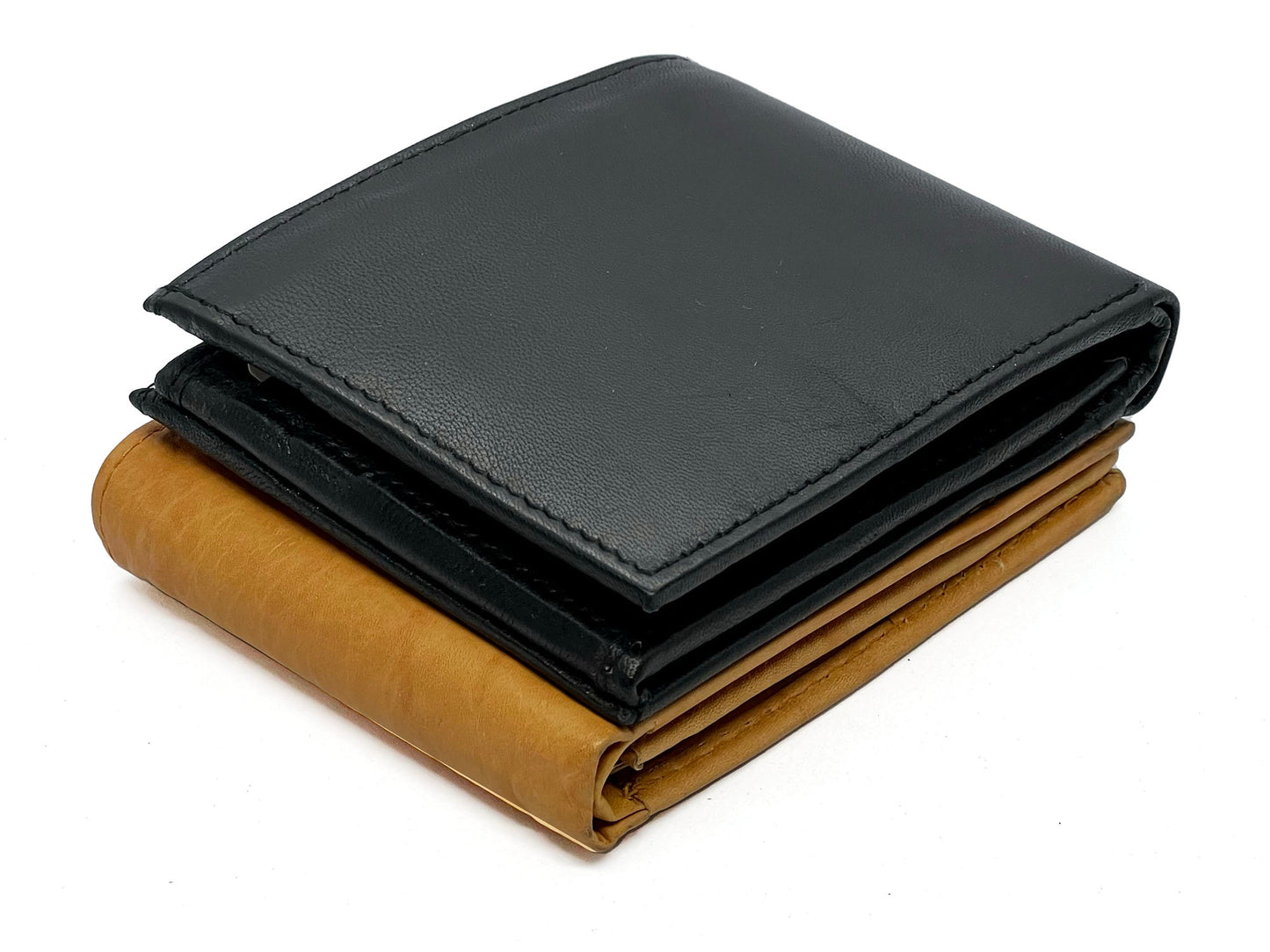 RFID Blocking Vintage Leather Bifold Wallet Flap Open ID Holder