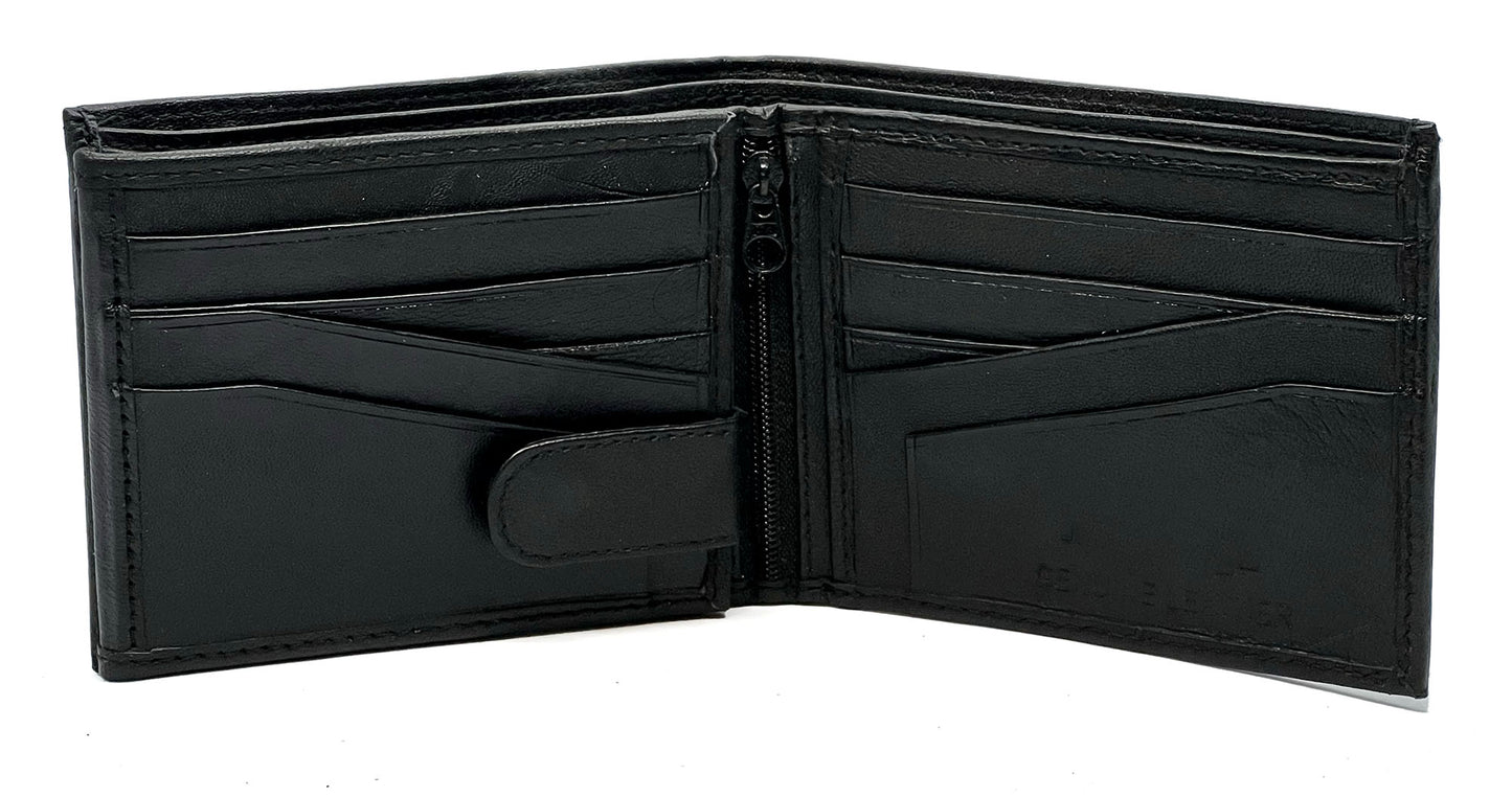 RFID Blocking Vintage Leather Bifold Wallet Flap Open ID Holder