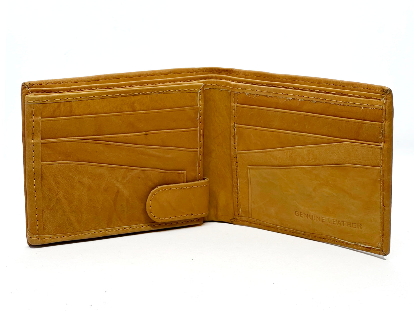 RFID Blocking Vintage Leather Bifold Wallet Flap Open ID Holder