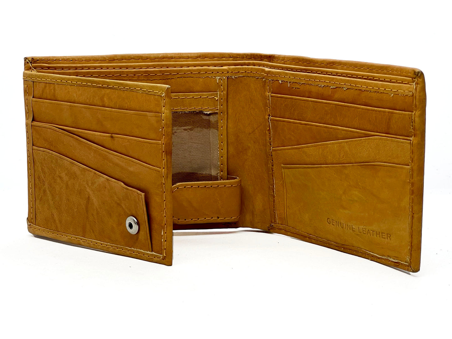 RFID Blocking Genuine Leather Bifold Wallet ID Card Center Out Card Holder