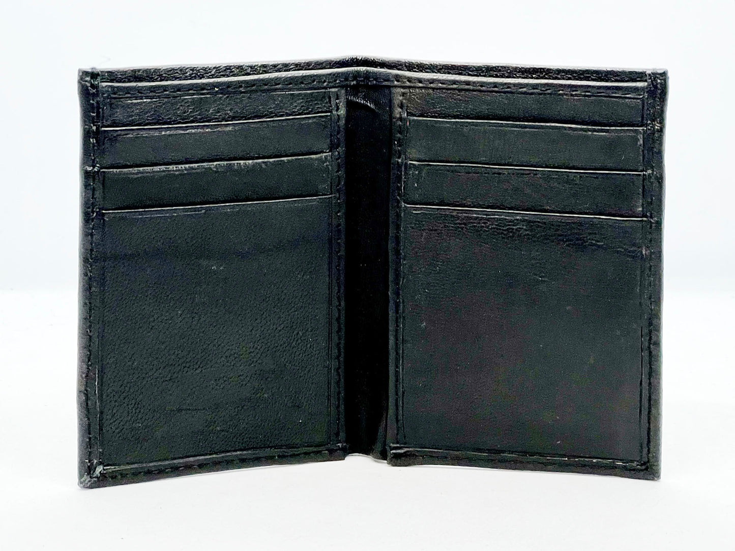 Genuine Leather ID Window Credit Card Thin Billfold Bifold Wallet