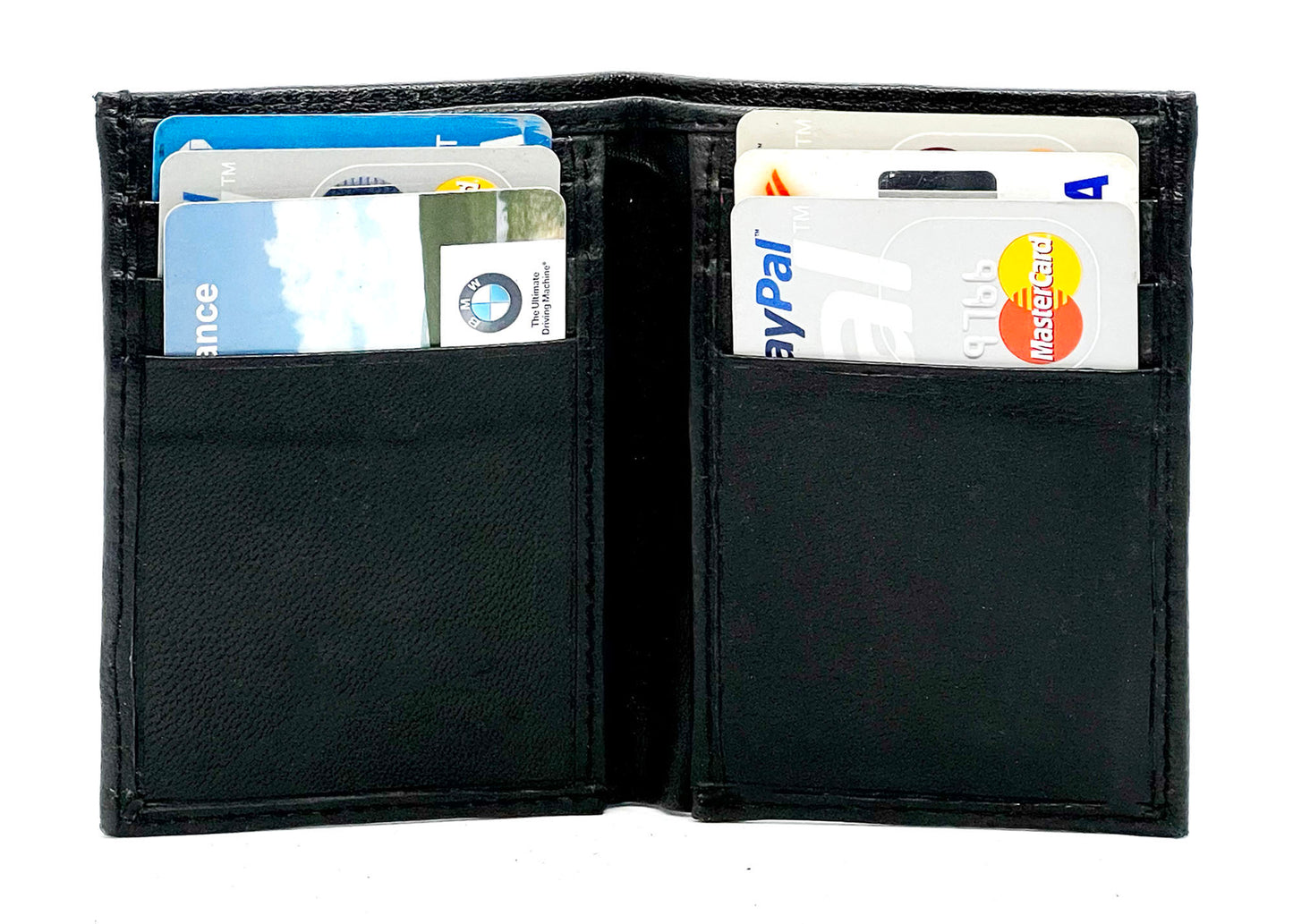 Genuine Leather ID Window Credit Card Thin Billfold Bifold Wallet