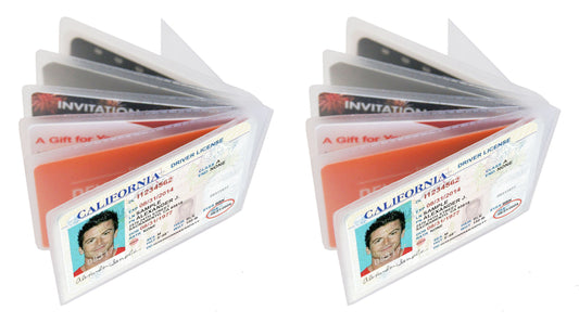 Sets of 2 Heavy Duty Vinyl Plastic for Secretary Bifold Wallet Replacement Inserts