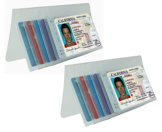 Sets of 2 Heavy Duty Vinyl Plastic for Secretary Checkbook Cover long Wallet Replacement Inserts