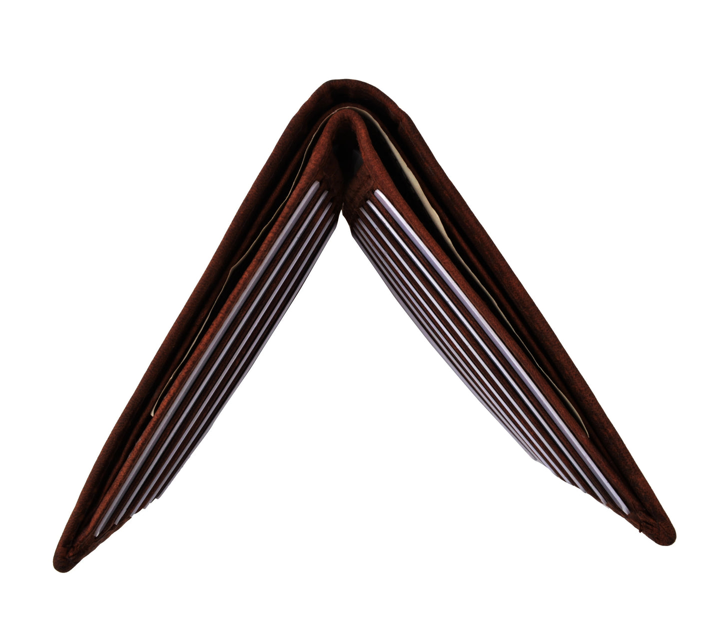 Hunter Brown RFID Blocking Genuine Leather Bifold Hipster Wallet