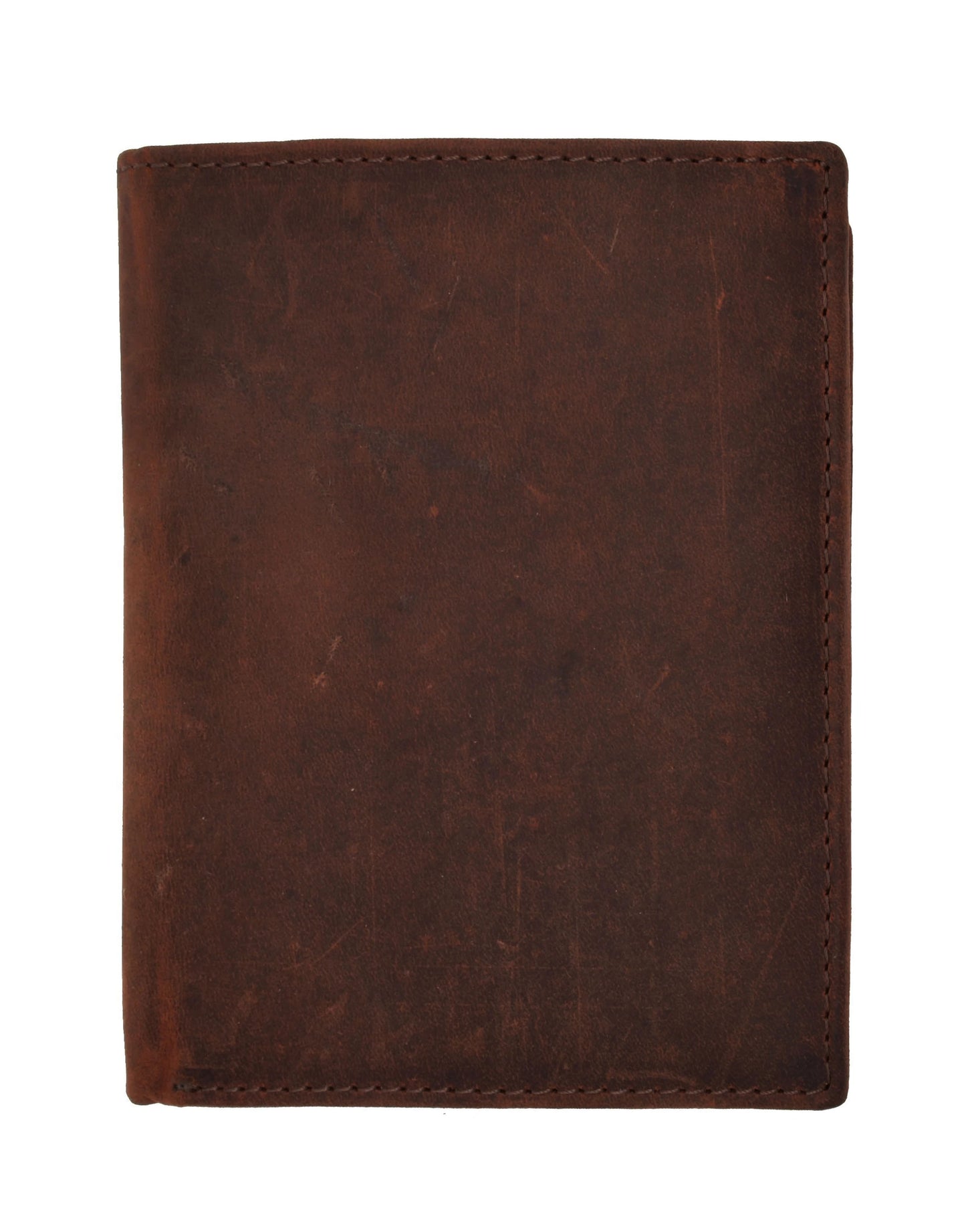 Hunter Brown RFID Blocking Genuine Leather Bifold Hipster Wallet