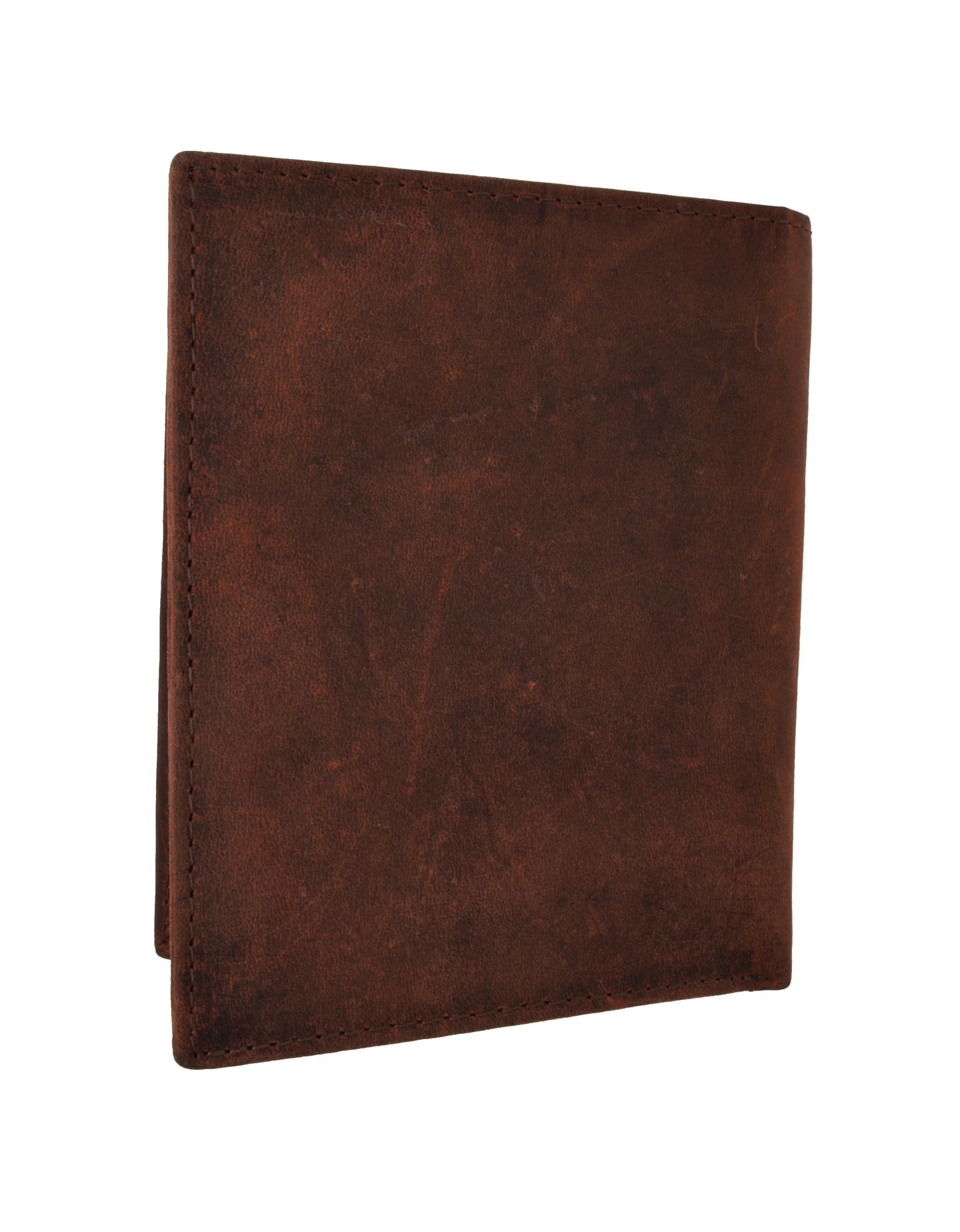 Hunter Brown RFID Blocking Genuine Leather Bifold Hipster Wallet