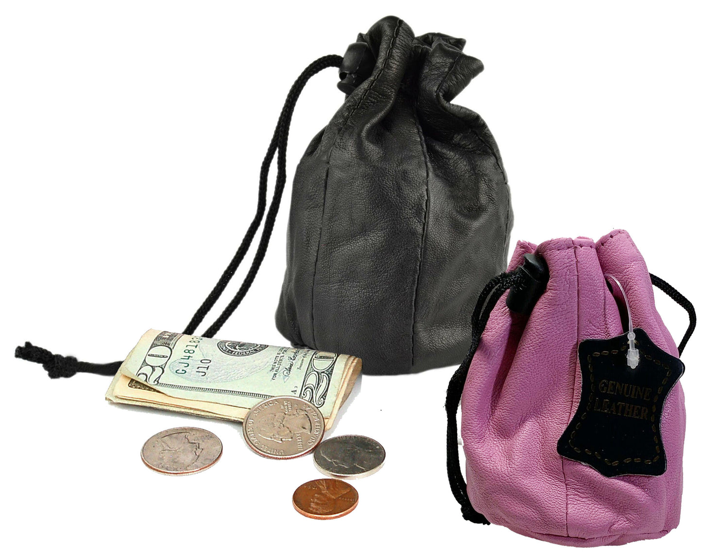Genuine Leather Soft Coin Purse Change Holder Utility Pouch