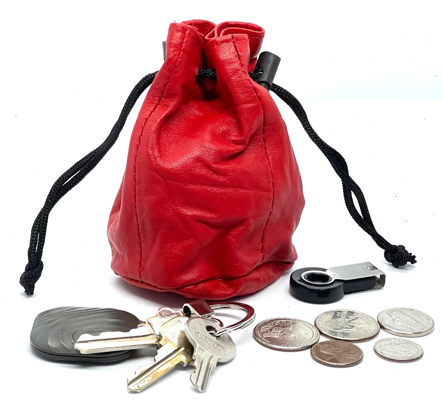 Genuine Leather Soft Coin Purse Change Holder Mini Utility Bag