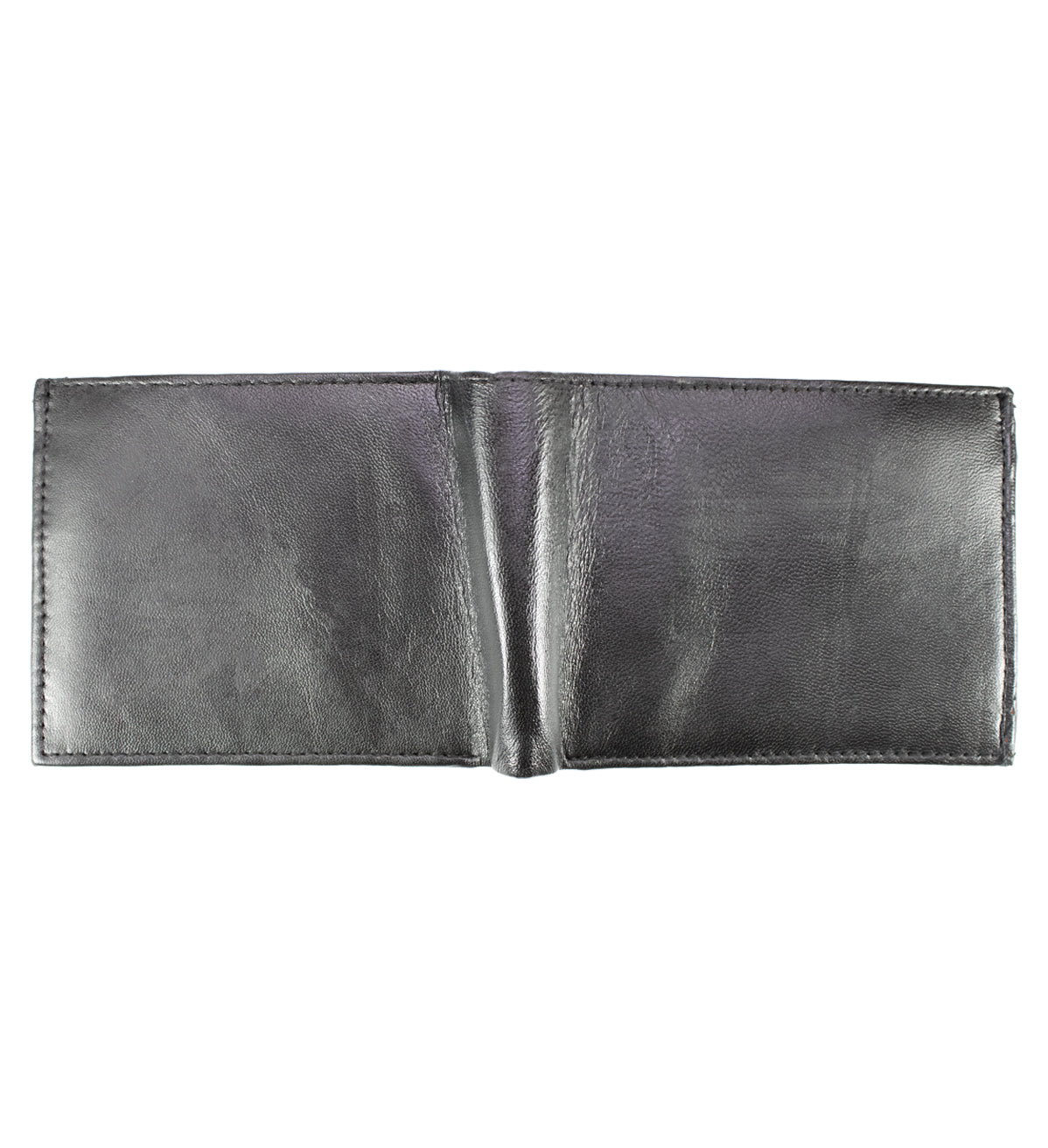 RFID Blocking Black Genuine Leather Men's Bifold Flat Out Wallet ID Holder