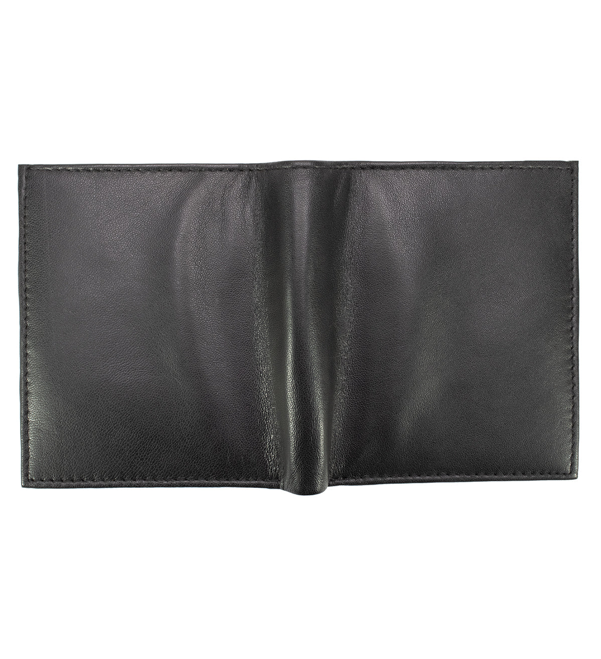 Black Genuine Leather Men's Bifold Hipster Wallet Credit Card Holder