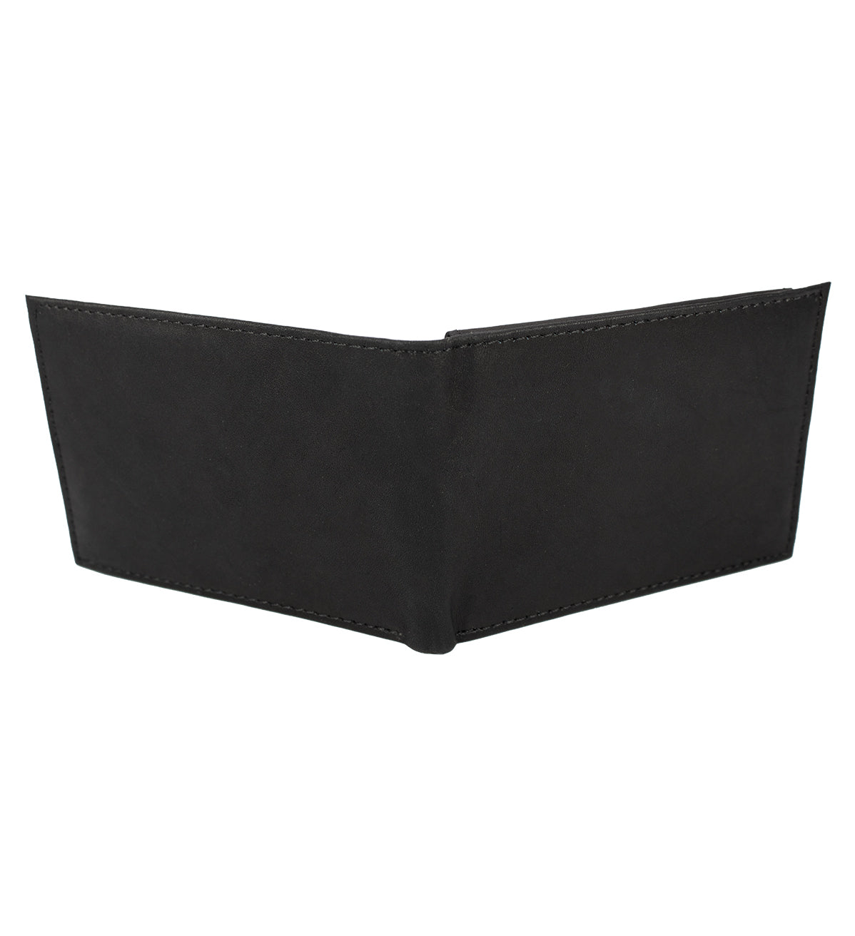 RFID Blocking Black Genuine Leather Men's Bifold Wallet Flap Top Card Holder