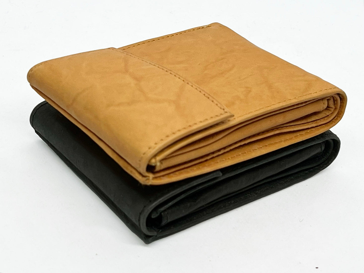 RFID Blocking Leather Bifold Wallet With Hook And Loop Closure And Flap Up ID Window