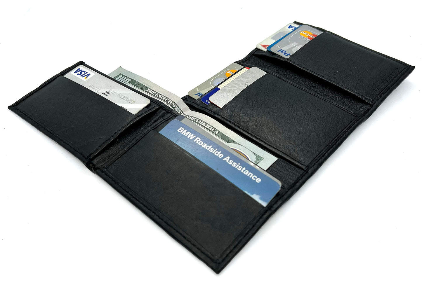 RFID Blocking Genuine Leather Men's Trifold Wallet with Flap Top Credit Card Holder